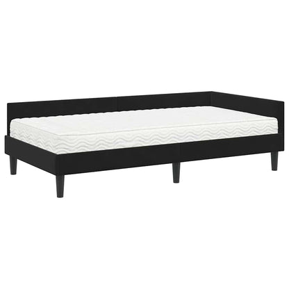 Hoekbedframe Met Matras Anders 2 Pcs Fluweel 90 x 200 cm Zwart