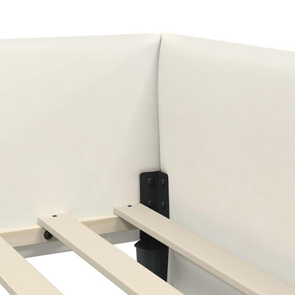 Hoekbedframe Met Matras Anders 2 Pcs Fluweel 90 x 200 cm Crème