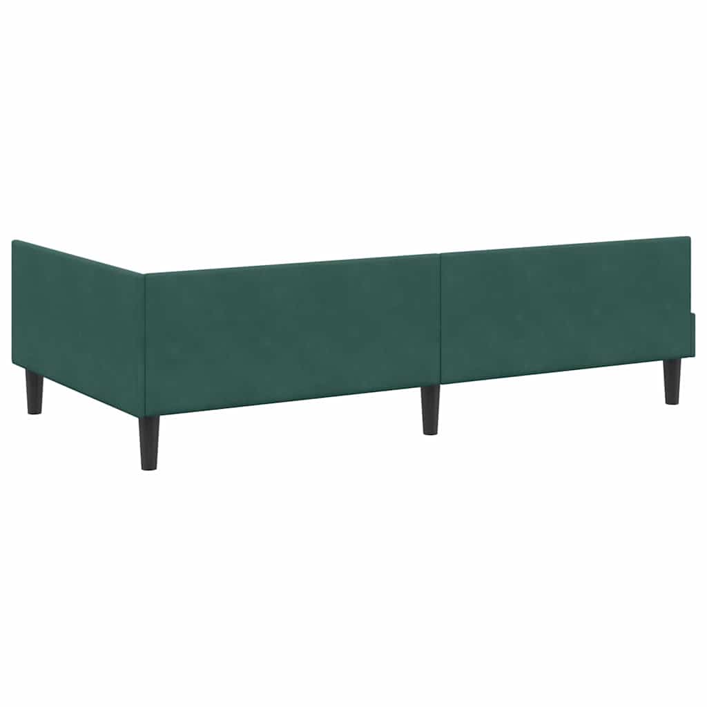 Hoekbedframe Met Matras Anders 2 Pcs Groen Fluweel 100 x 200 cm Donkergroen