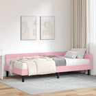 Hoekbedframe met matras 2 stuks 100x200 cm grijs fluweel roze