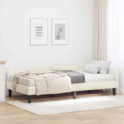Hoekbedframe 2 stuks 100x200 cm crème fluweel