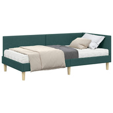 Hoekbedframe Met Matras Anders Met Hoofdeinde 2 Pcs Groen Stof 80 x 200 cm Donkergroen