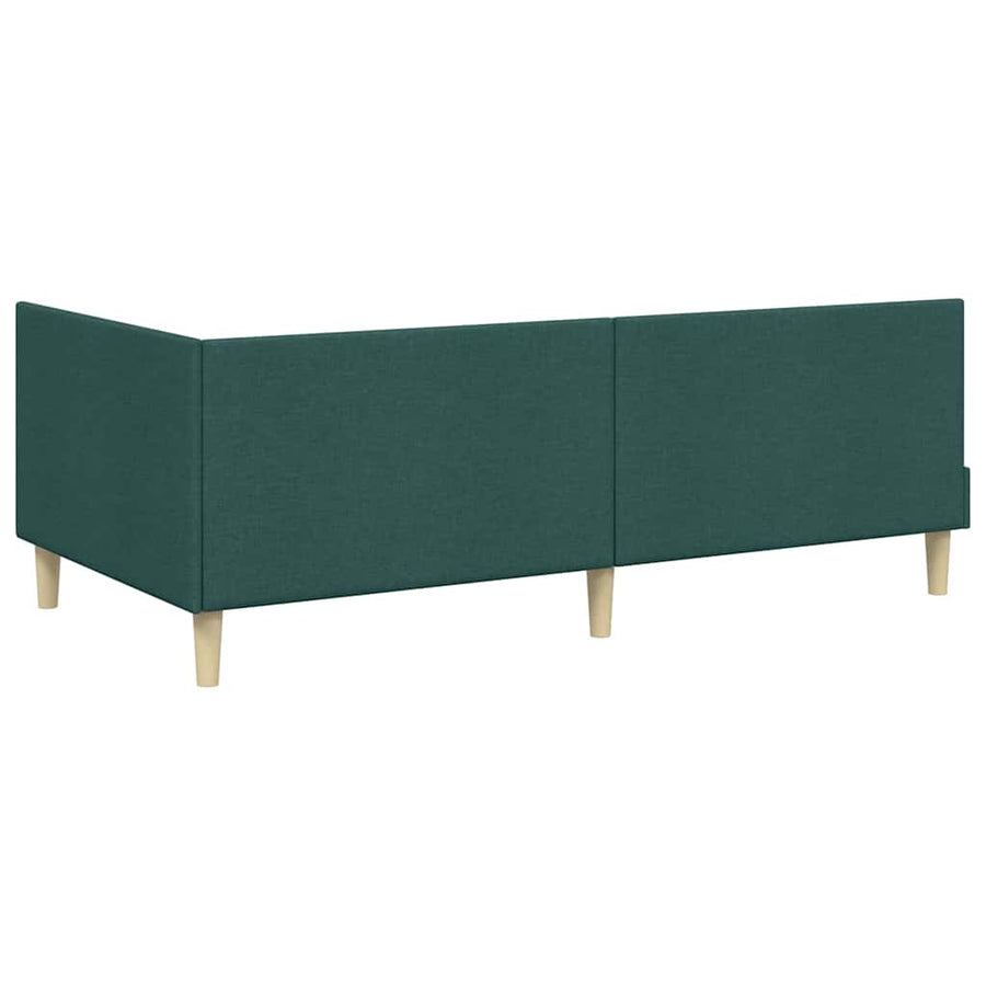 Hoekbedframe Met Matras Anders Met Hoofdeinde 2 Pcs Groen Stof 80 x 200 cm Donkergroen
