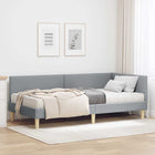 Corner Bed Frame with Mattress Anders 2 pcs Light Grey Fabric