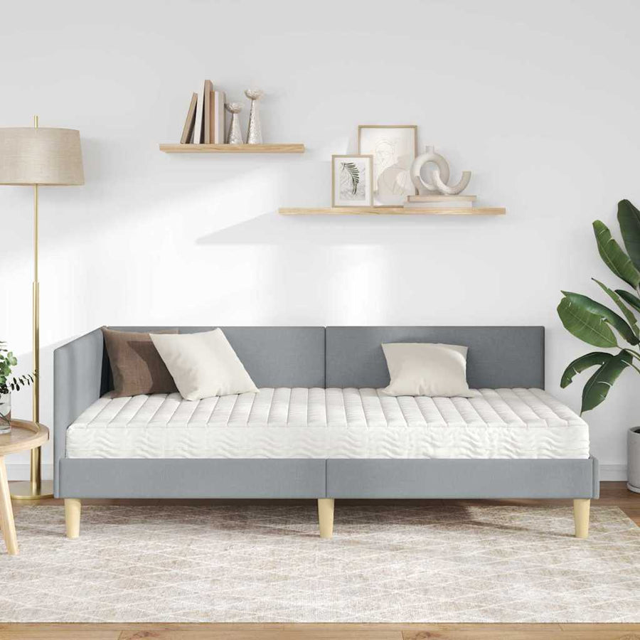 Hoekbedframe Met Matras Anders 2 Pcs Stof 90 x 200 cm Lichtgrijs
