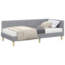 Hoekbedframe Met Matras Anders 2 Pcs Stof 90 x 200 cm Lichtgrijs