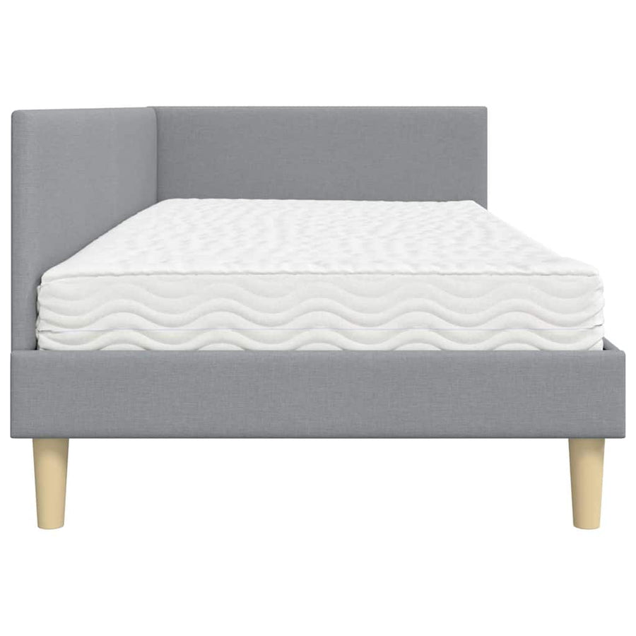Hoekbedframe Met Matras Anders 2 Pcs Stof 90 x 200 cm Lichtgrijs