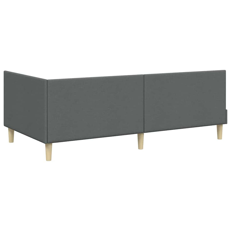 Hoekbedframe Met Matras Anders Met Hoofdeinde 2 Pcs Grijs Stof 90 x 200 cm Donkergrijs