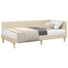 Hoekbedframe Met Matras Anders Met Hoofdeinde 2 Pcs Stof 90 x 200 cm Crème