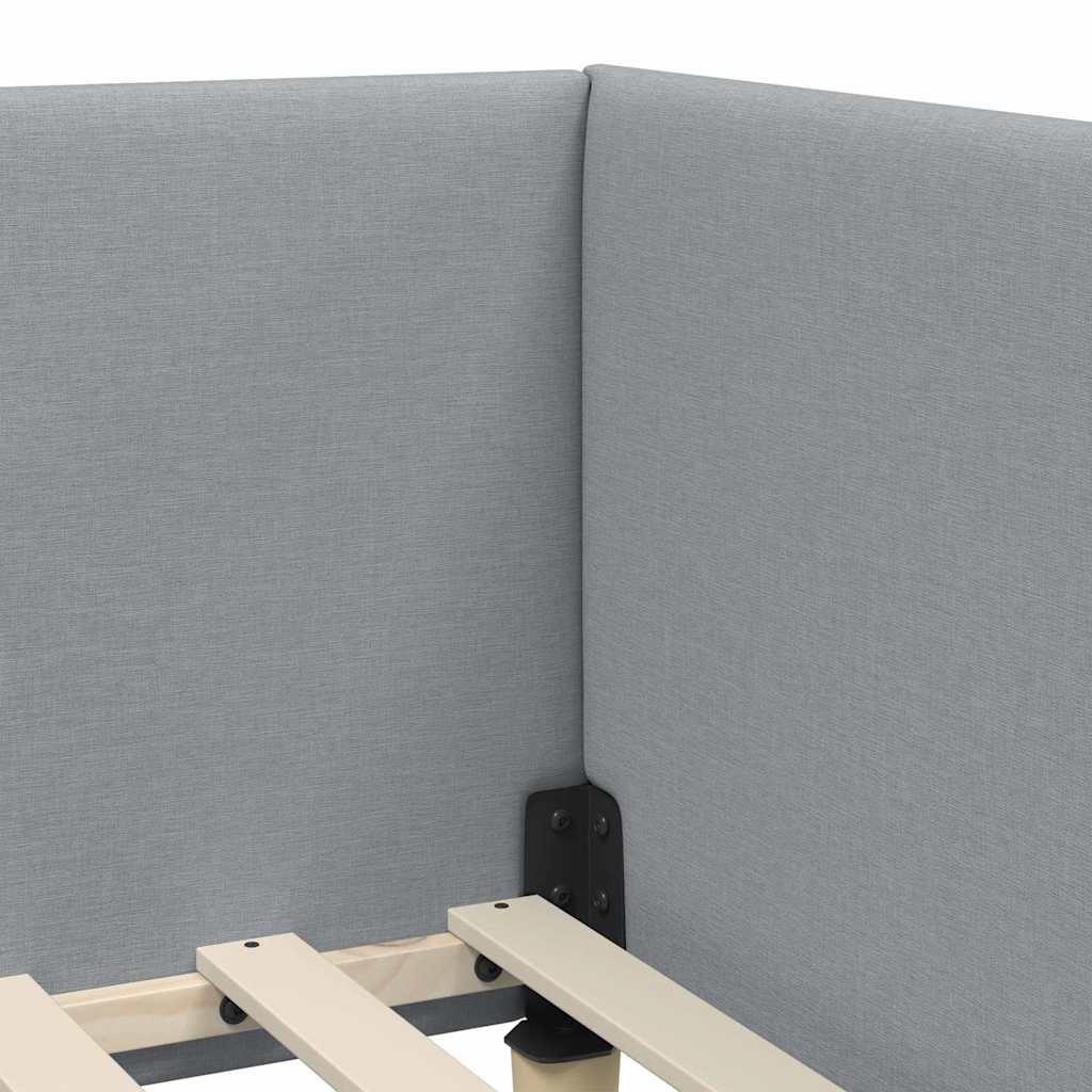 Hoekbedframe Met Matras Anders 2 Pcs Stof 100 x 200 cm Lichtgrijs