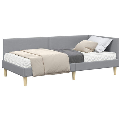 Hoekbedframe Met Matras Anders 2 Pcs Stof 100 x 200 cm Lichtgrijs