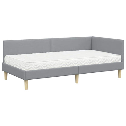 Hoekbedframe Met Matras Anders 2 Pcs Stof 100 x 200 cm Lichtgrijs