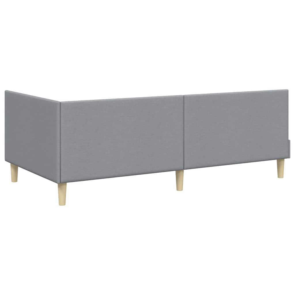Hoekbedframe Met Matras Anders 2 Pcs Stof 100 x 200 cm Lichtgrijs