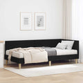 Hoekbedframe met Matras Anders met hoofdeinde 2 pcs Groen Stof