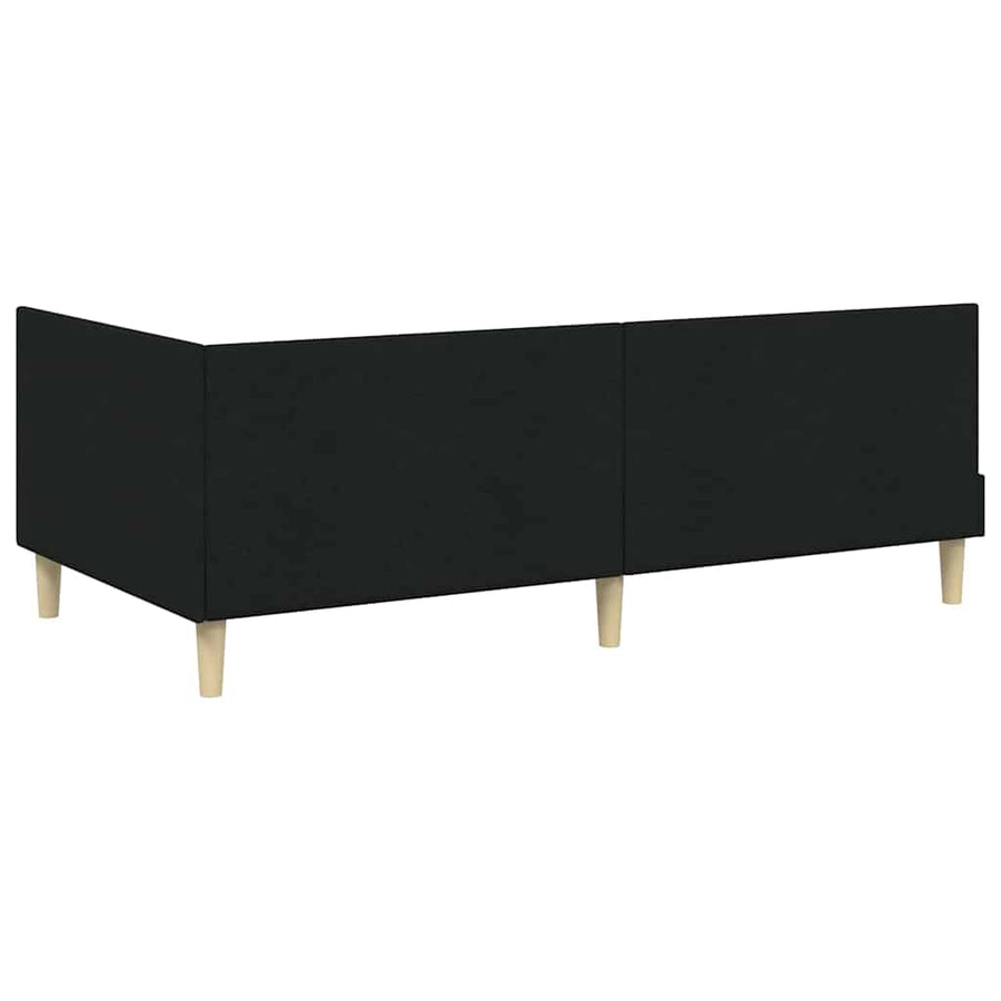 Hoekbedframe Met Matras Anders Met Hoofdeinde 2 Pcs Groen Stof 100 x 200 cm Zwart