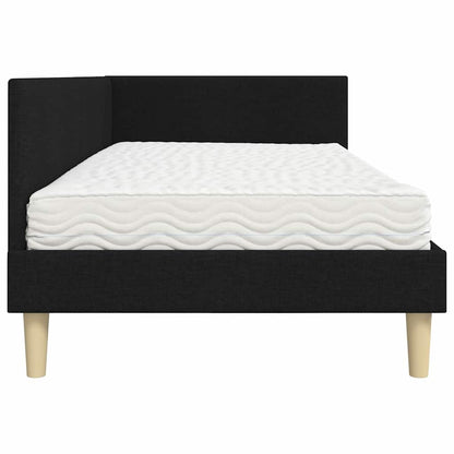 Hoekbedframe Met Matras Anders Met Hoofdeinde 2 Pcs Groen Stof 100 x 200 cm Zwart