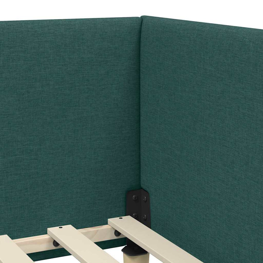 Hoekbedframe Met Matras Anders Met Hoofdeinde 2 Pcs Groen Stof 100 x 200 cm Donkergroen