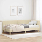 Hoekbedframe met matras 100x200 cm crème stof