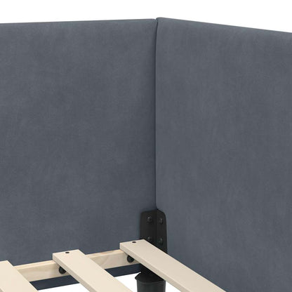 Hoekbedframe Met Matras Anders 2 Pcs Grijs Fluweel 80 x 200 cm Donkergrijs