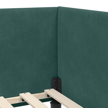 Hoekbedframe Met Matras Anders 2 Pcs Groen Fluweel 80 x 200 cm Donkergroen