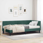 Hoekbedframe met matras 80x200 cm groen fluweel