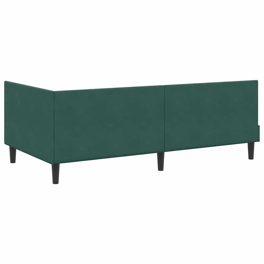 Hoekbedframe Met Matras Anders 2 Pcs Groen Fluweel 80 x 200 cm Donkergroen