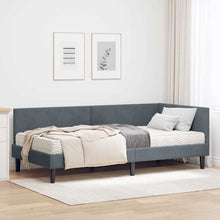 Hoekbedframe Met Matras Anders 2 Pcs Grijs Fluweel 90 x 200 cm Donkergrijs