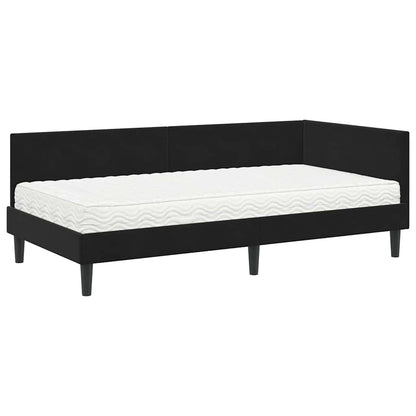 Hoekbedframe Met Matras Anders 2 Pcs Fluweel 90 x 200 cm Zwart