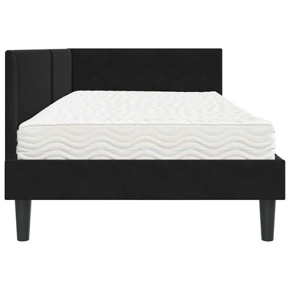 Hoekbedframe Met Matras Anders 2 Pcs Fluweel 90 x 200 cm Zwart