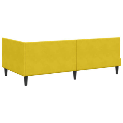 Hoekbedframe Met Matras Anders 2 Pcs Fluweel 90 x 200 cm Geel