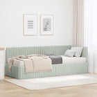 Hoekbedframe met matras 204x84x72 cm lichtgrijs fluweel
