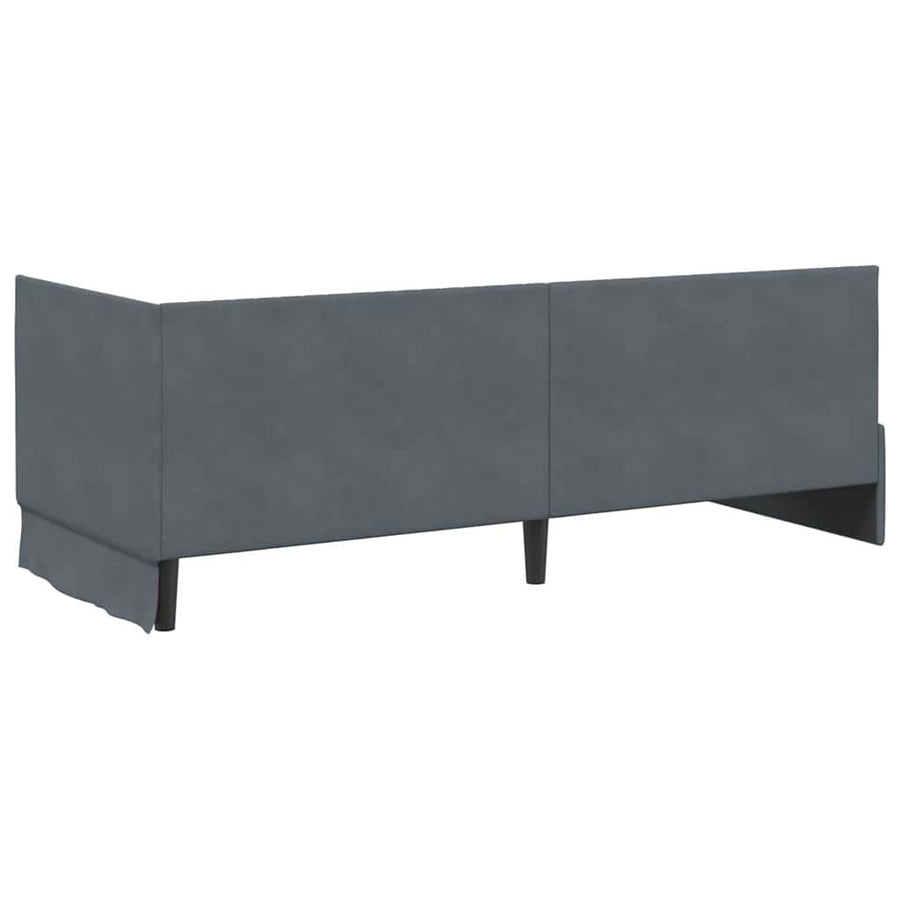 Hoekbedframe met Matras met hoofdeinde 2 pcs Grijs Fluweel