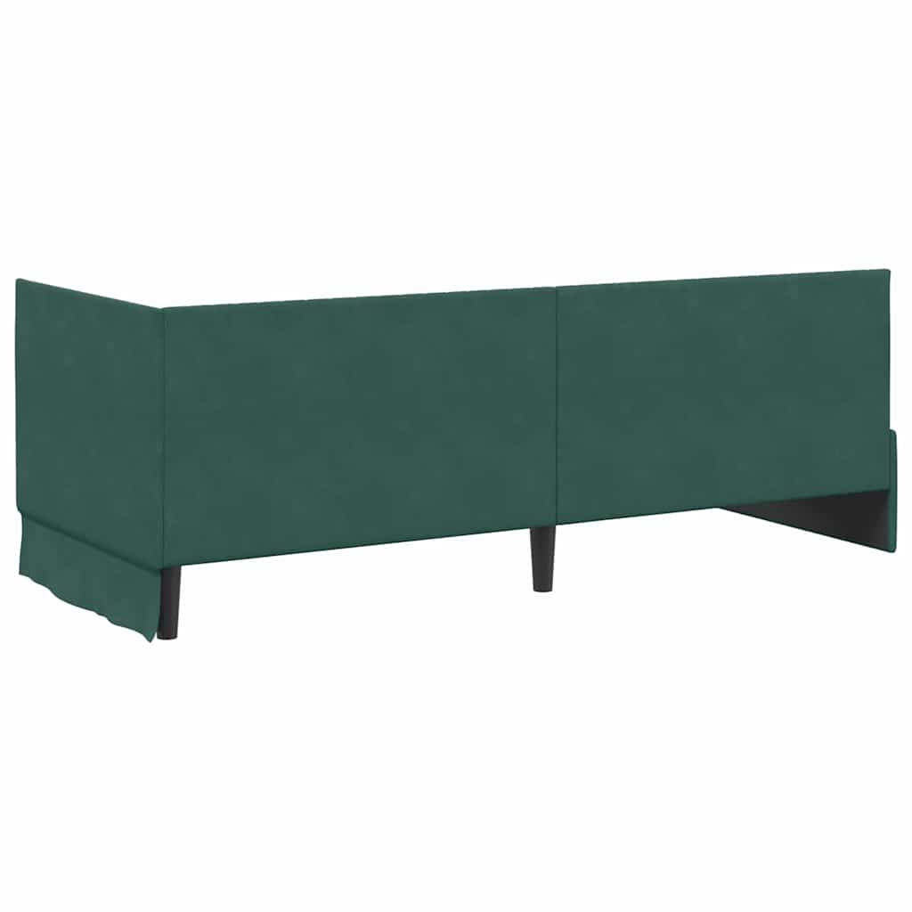 Hoekbedframe met Matras met hoofdeinde 2 pcs Groen Fluweel