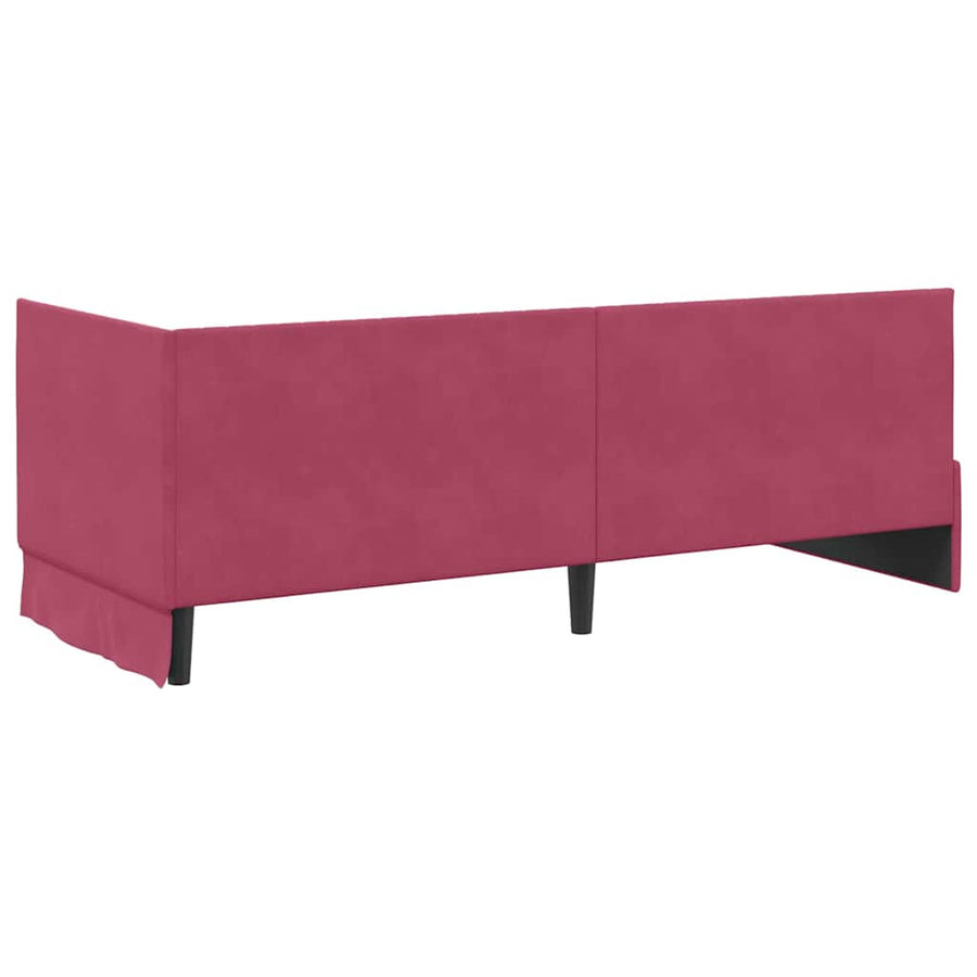 Hoekbedframe met Matras met hoofdeinde 2 pcs Groen Fluweel