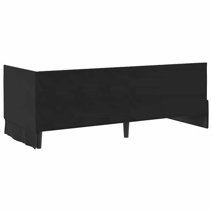 Hoekbedframe met Matras met hoofdeinde 2 pcs Zwart Fluweel