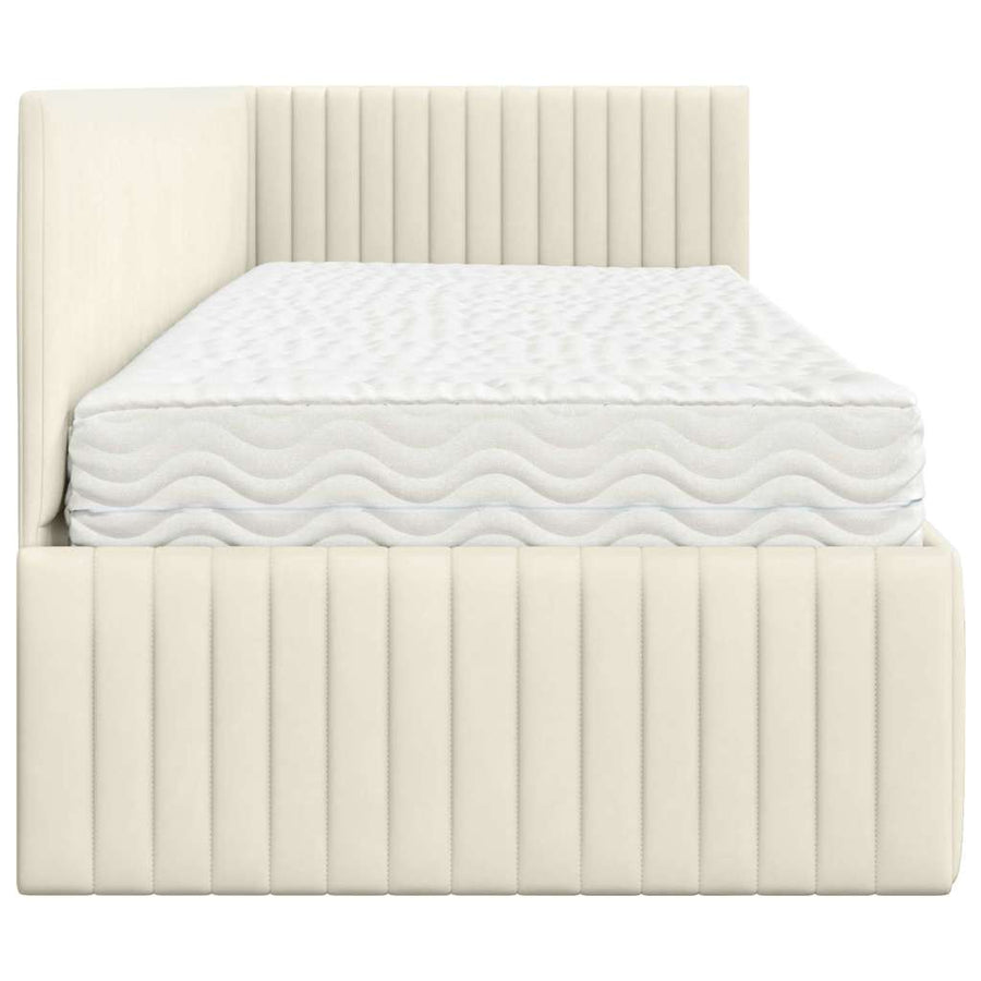Hoekbedframe met Matras met hoofdeinde 2 st Crème Fluweel
