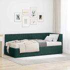 Hoekbedframe 194x94x72 cm groen fluweel met matras