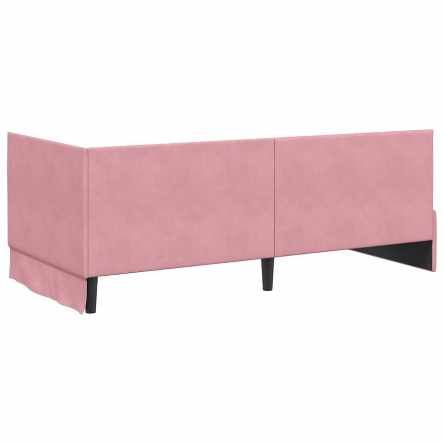 Hoekbedframe met Matras met hoofdeinde 2 pcs Grijs Fluweel