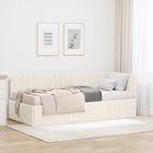 Hoekbedframe met Matras 2 pcs Crème Fluweel