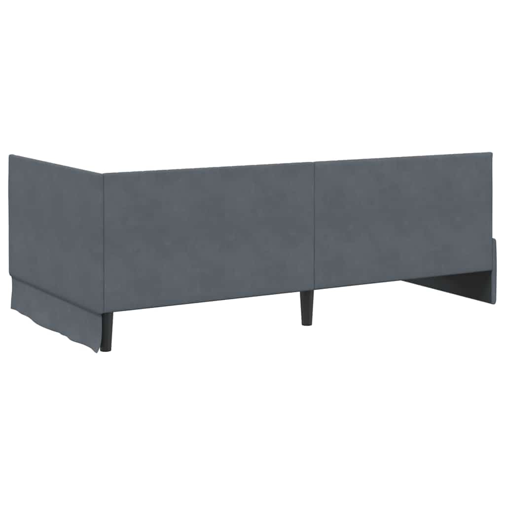 Hoekbedframe met Matras met hoofdeinde 2 pcs Grijs Fluweel