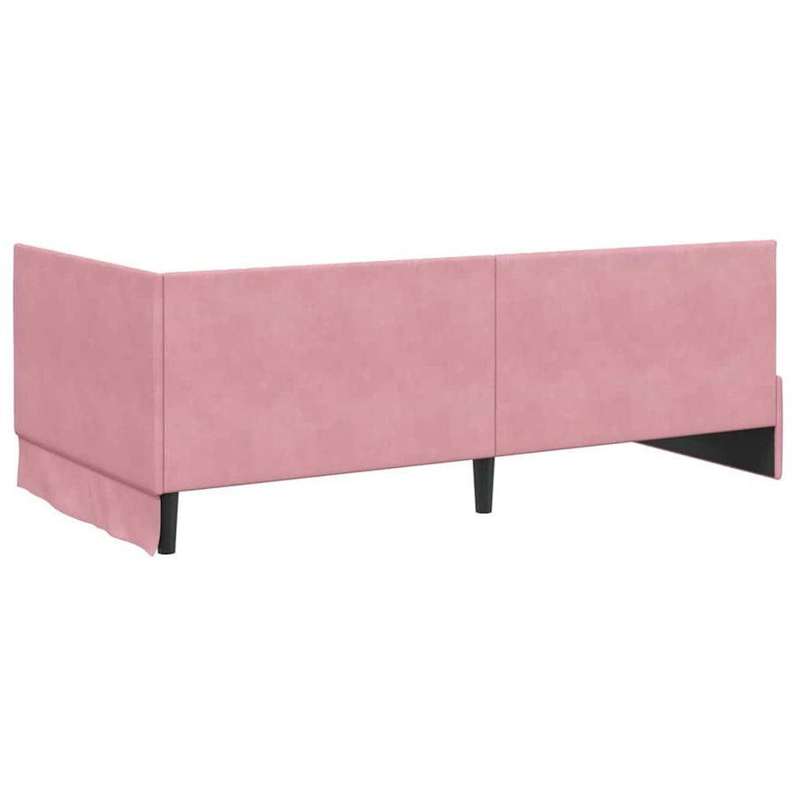 Hoekbedframe met Matras met hoofdeinde 2 pcs Grijs Fluweel