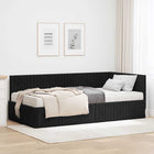 Hoekbedframe met matras 204x94x72 cm zwart