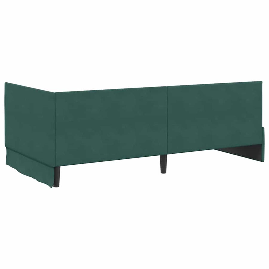 Hoekbedframe met Matras met hoofdeinde 2 pcs Groen Fluweel