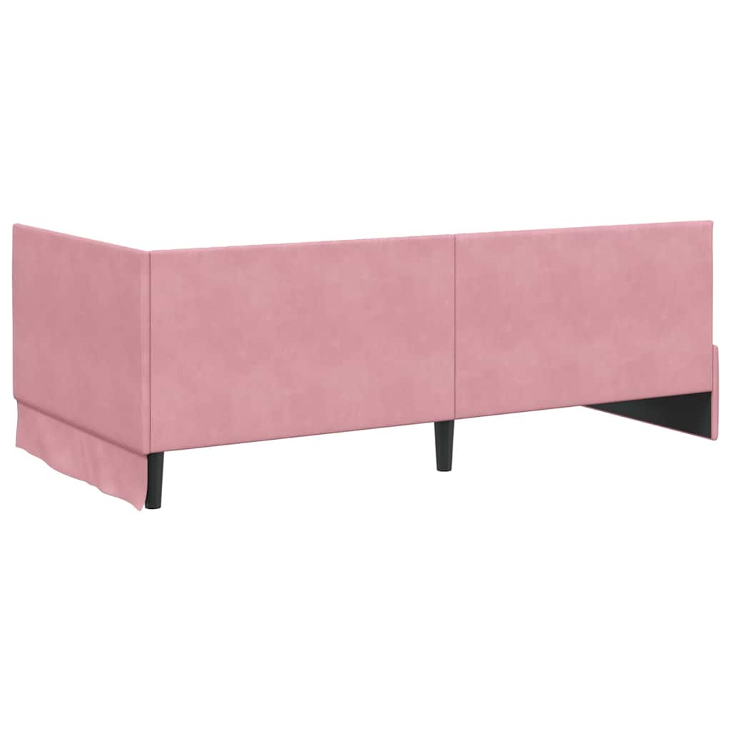 Hoekbedframe met Matras met hoofdeinde 2 pcs Grijs Fluweel