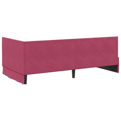 Hoekbedframe met Matras met hoofdeinde 2 pcs Groen Fluweel