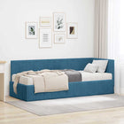 Hoekbedframe met matras 204x84x72 cm blauw fluweel