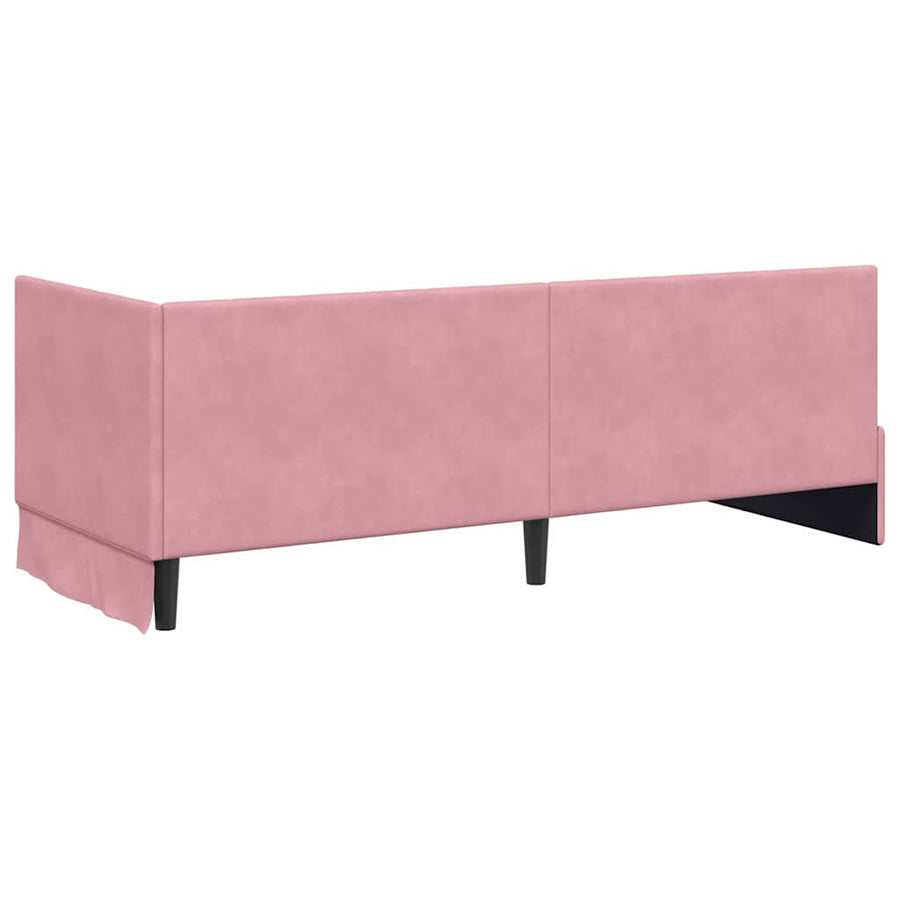 Hoekbedframe met Matras met matras 2 pcs Grijs Fluweel