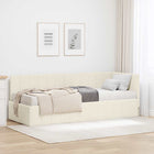 Hoekbedframe met matras 204x84x72 cm crème