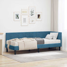 Corner Bed Frame with Mattress with Headboard 2 pcs Blue Velvet