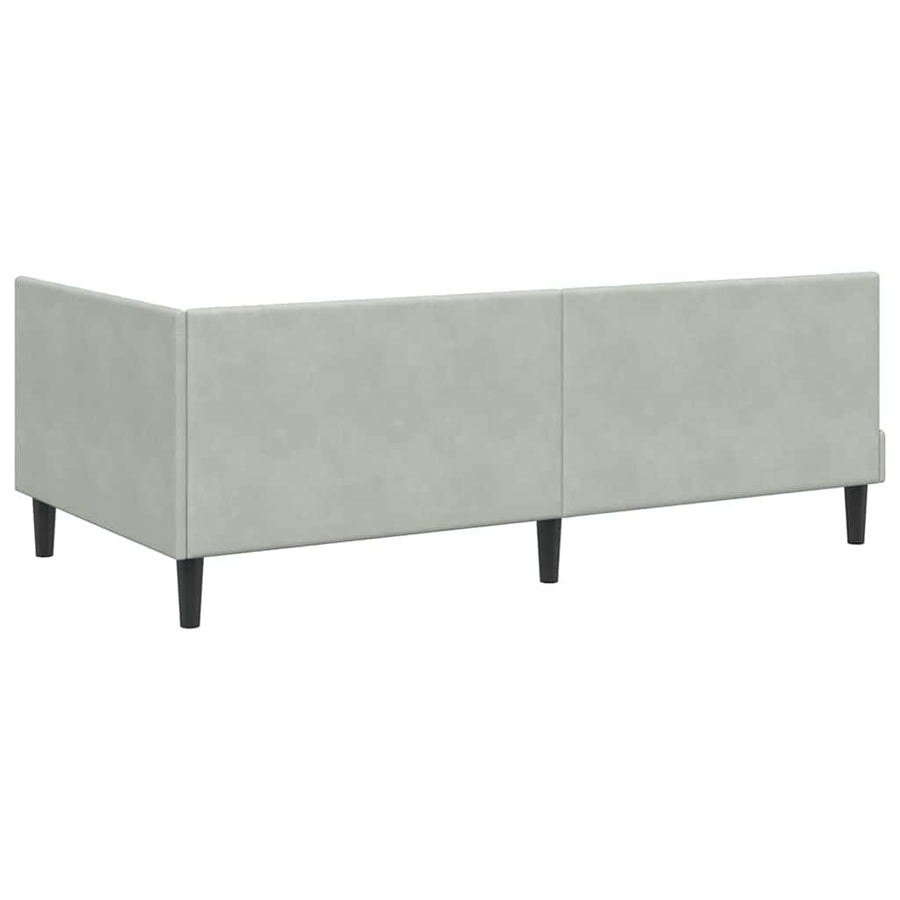 Hoekbedframe met Matras met matras 2 pcs Lichtgrijs Fluweel
